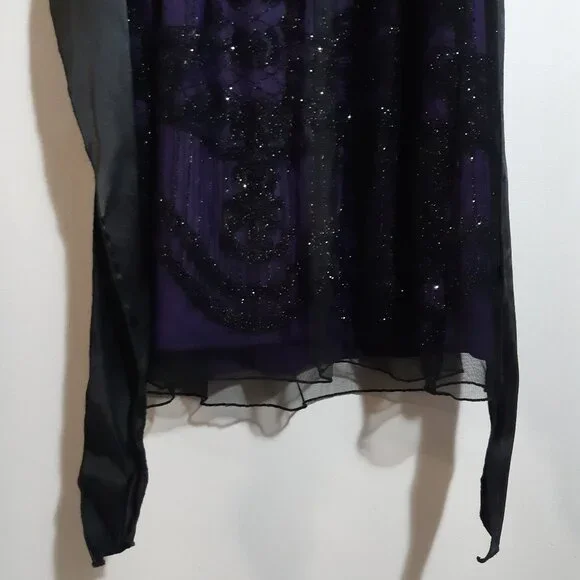 Candy Couture Purple & Black Sequin Cocktail Dress Size Medium - Picture 8 of 10